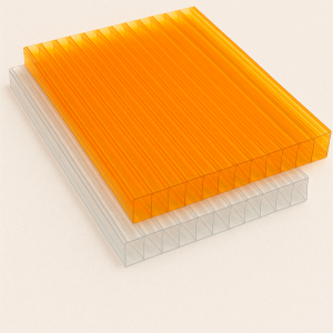 Сотовый поликарбонат 10х2100х12000 мм янтарный 25% в наличии в Новосибирске