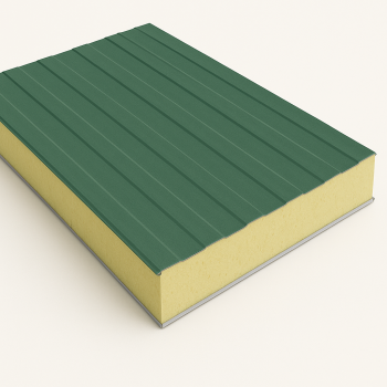 Стеновая сэндвич-панель с минеральной ватой 80 мм RAL 9002 в наличии в Новосибирске